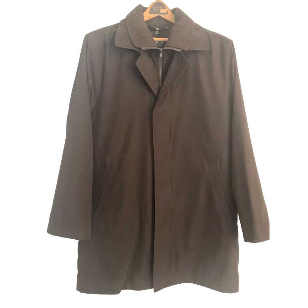 RALPH LAUREN WINTER COAT REMOVABLE QUILTED ZIP UP LINER MENS 40R BROWN